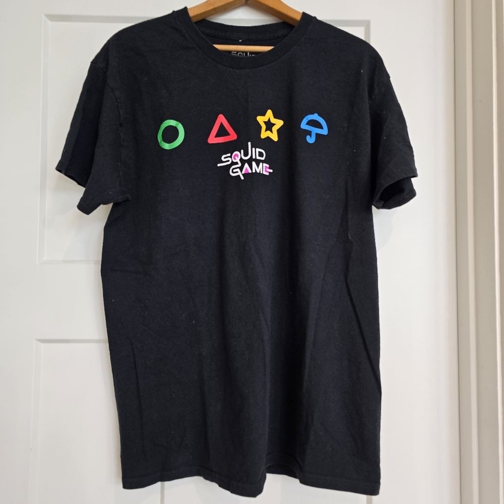 Squid Games Netflix Television Show Men's L Shirt Black Short-sleeve T-shirt